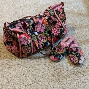 Vera Bradley small duffel & matching slippers